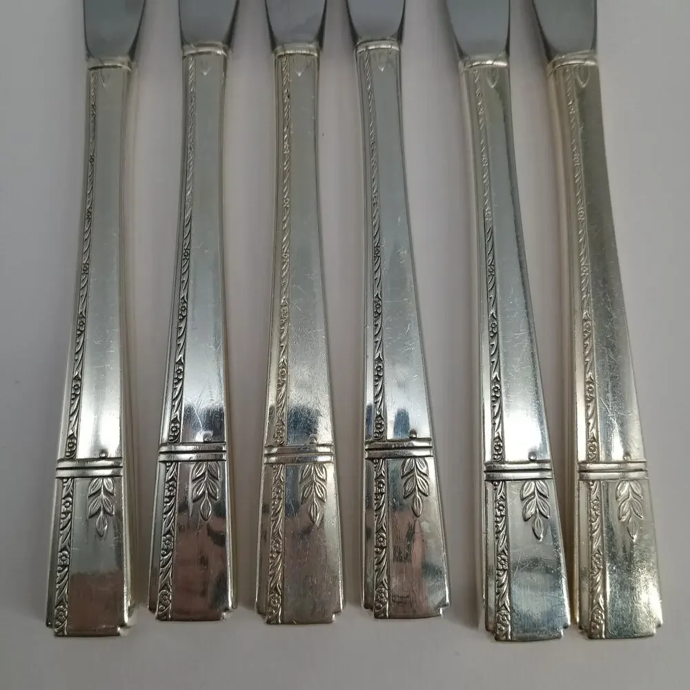 6X BK Oneida Prestige GRENOBLE Silverplate Butter Knives